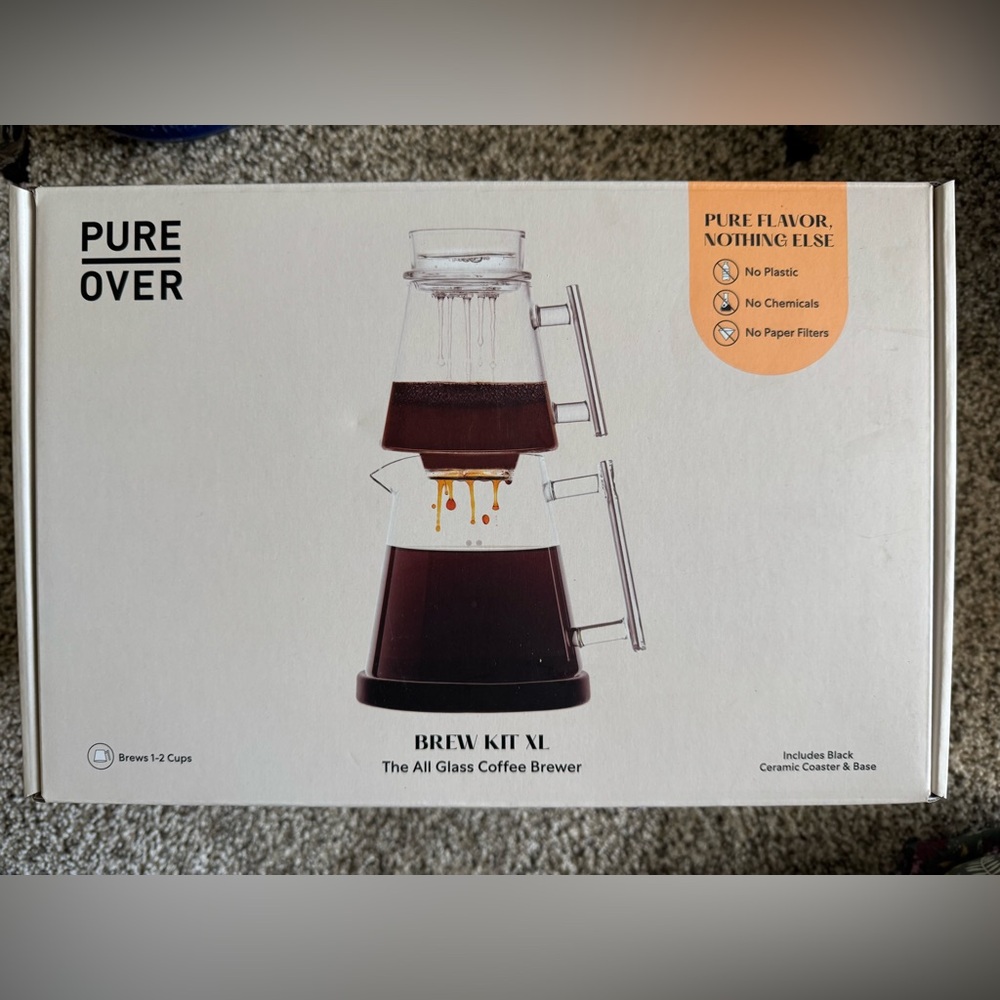 Pure Over Brew Kit XL All-Glass Coffee Brewer - Black